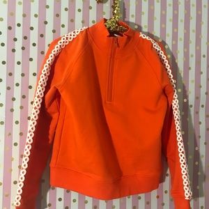 Janie and jack orange sweatshirt white detail